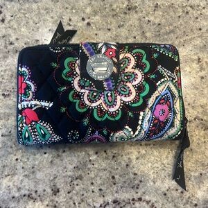 Vera Bradley Black and Multicolor Floral Wallet